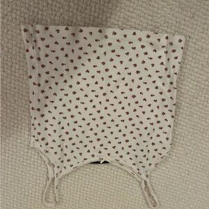 Brandy Melville White and Red Floral Diaper Cover